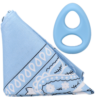 THE CODE - C-RING WITH BANDANA LIGHT BLUE/BLACK