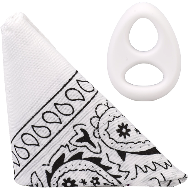 THE CODE - C-RING WITH BANDANA WHITE/BLACK