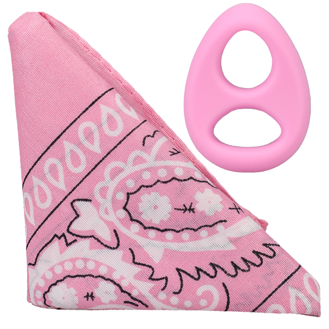 THE CODE - C-RING WITH BANDANA LIGHT PINK/BLACK