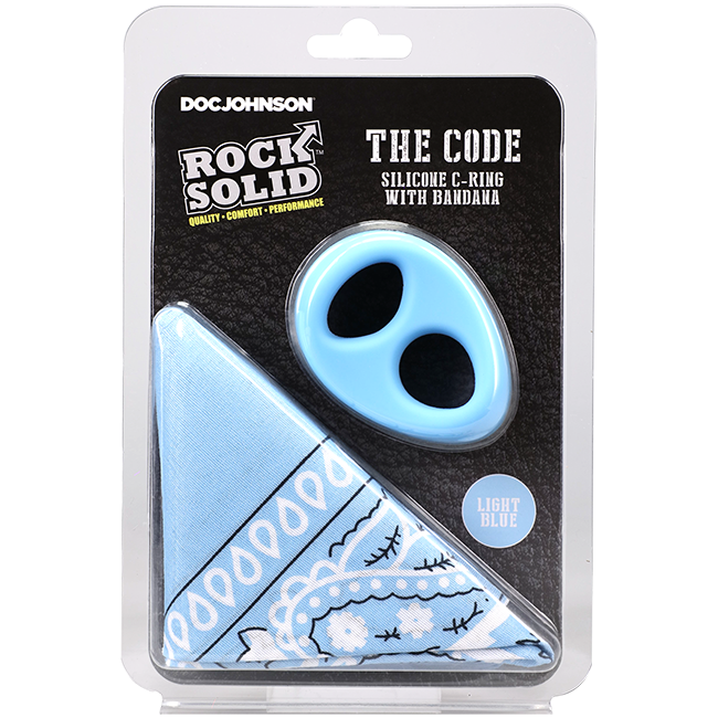 THE CODE - C-RING WITH BANDANA LIGHT BLUE/BLACK